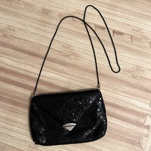 Black sparkling crossbody evening bag